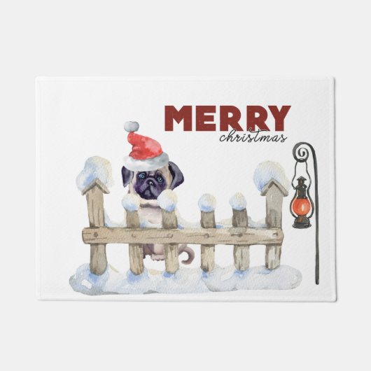 Merry Kerstpug Deurmat (Voorkant)