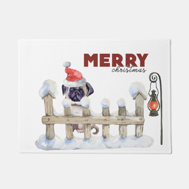 Merry Kerstpug Deurmat (Voorkant)