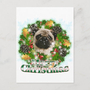 Merry Kerstpug Feestdagenkaart
