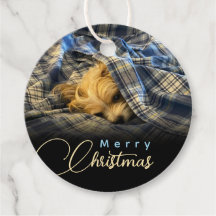 Merry kerstpuppy Photo Pset Blanket