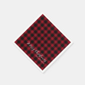 Merry Kerstred Checkered Pset Pattern Servet (Hoek)