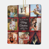 Merry Kerstred Plays Multiple Photo Collage Keramisch Ornament (Links)