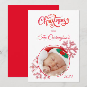 Merry Kerstred Pset Snowflakes Foto Holiday