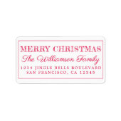 Merry KerstRed Return-adres Etiket (Voorkant)