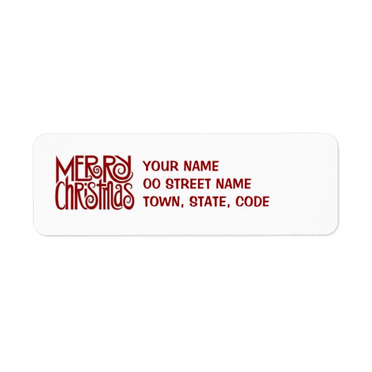Merry Kerstred Return Label (Voorkant)