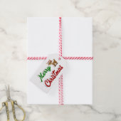 Merry KerstrenDER rood script Cadeaulabel (Met Touw)
