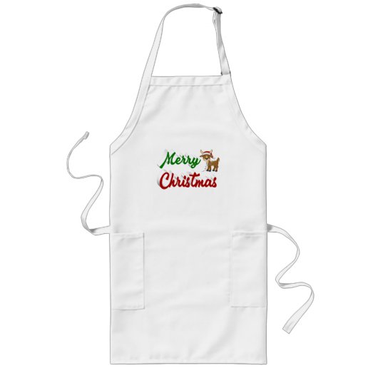 Merry KerstrenDER rood script Lang Schort (Voorkant)