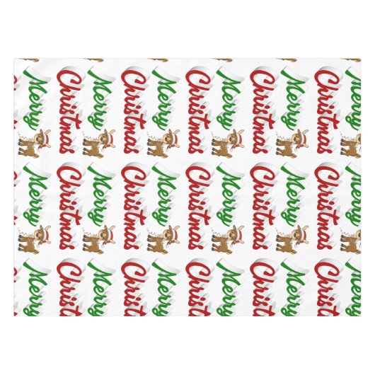 Merry KerstrenDER rood script Tafelkleed (Voorkant (Horizontaal))