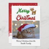 Merry-kerstrendierfotoscript Feestdagenkaart (Voorkant / Achterkant)