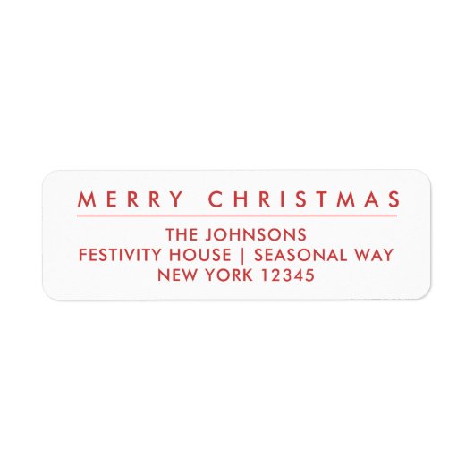 Merry kerstretournelabel | wit etiket (Voorkant)