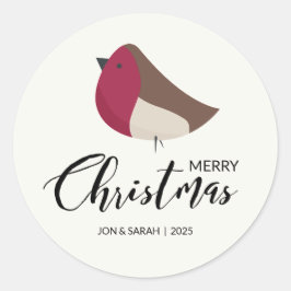 Merry KerstRobin Ronde Sticker