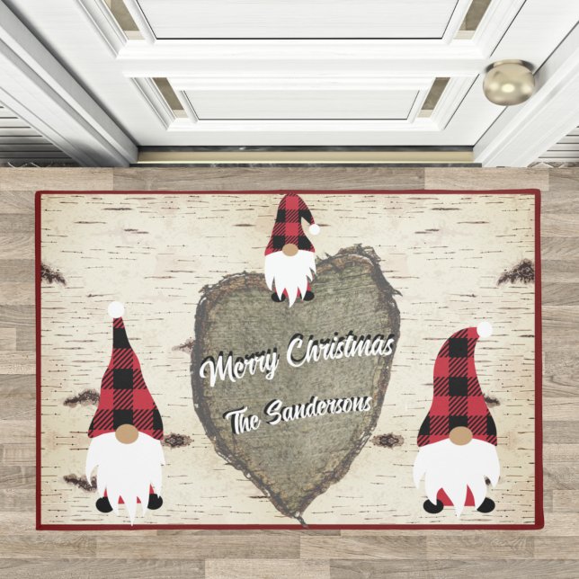 Merry Kerstrode Buffalo Pset Gnomes Doormat Deurmat (Creator heeft geüpload)