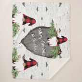 Merry Kerstrode Buffalo Pset Gnomes Sherpa Deken (Voorkant)