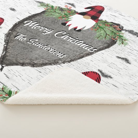 Merry Kerstrode Buffalo Pset Gnomes Sherpa Deken (3/4)