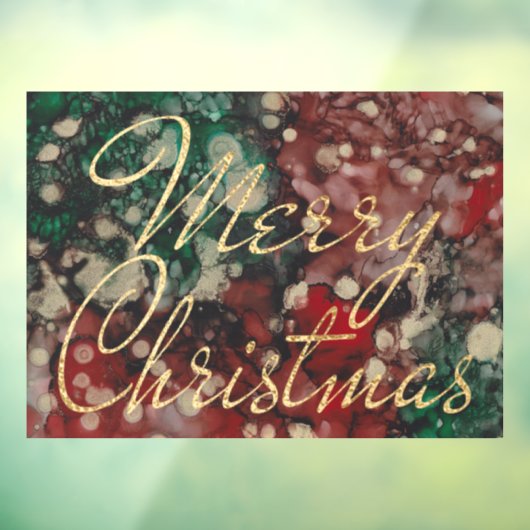 Merry-kerstrode gouden ruis raamsticker (Vel 3)