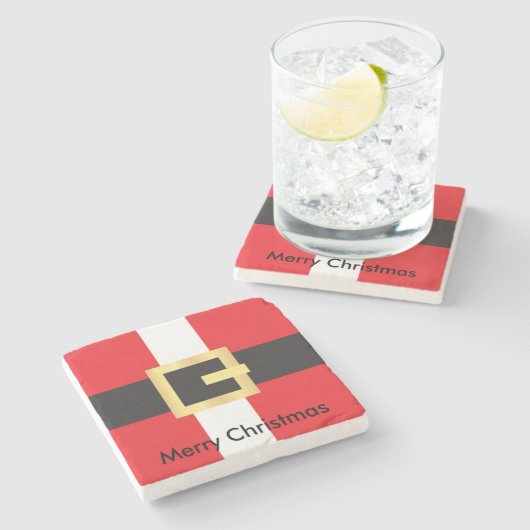 Merry Kerstrode kerstkerstkerstset Stenen Onderzetter (Zijkant)