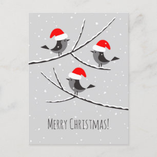 Merry Kerstrode kerstkerstkerststaartje vogels Feestdagenkaart