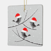 Merry Kerstrode kerstkerstkerststaartje vogels Keramisch Ornament (Links)