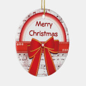 Merry-kerstrode lintnotities voor sierdoeleinden keramisch ornament (Rechts)