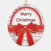 Merry-kerstrode lintnotities voor sierdoeleinden keramisch ornament (Links)