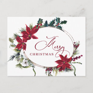 Merry Kerstrode Poinsettia Corporate Greeting Briefkaart