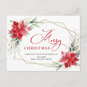 Merry Kerstrode Poinsettia Corporate Greeting Briefkaart