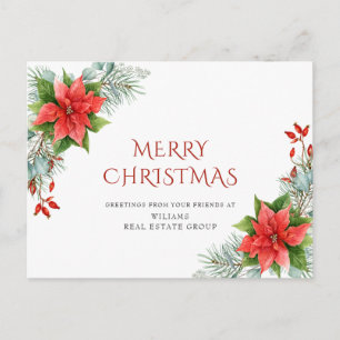 Merry Kerstrode Poinsettia Corporate Greeting Briefkaart