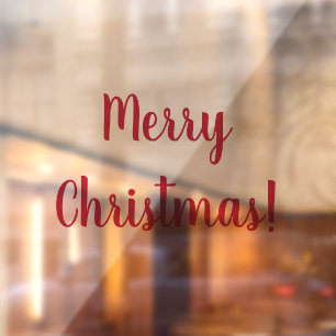 Merry Kerstrode Typografie Festive Raamsticker
