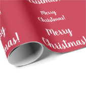 Merry Kerstrode Typografie-script Cadeaupapier (Rol Hoek)