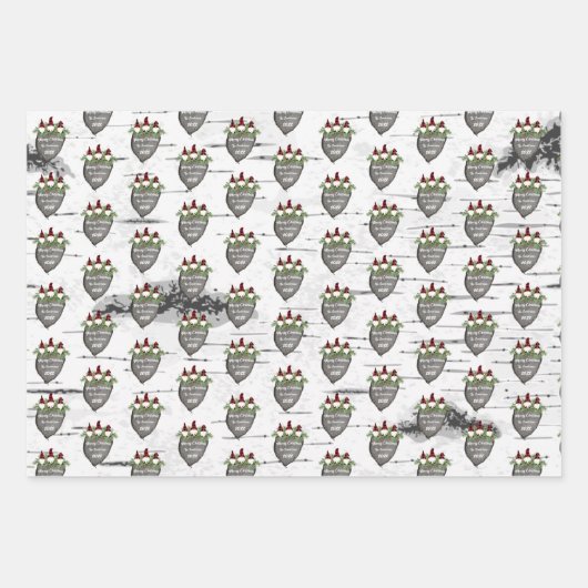 Merry Kerstrood Pet Buffalo Pset Gnomen Wrap Inpakpapier Vel (Voorkant 3)