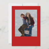 Merry Kerstrood Script 3 Foto Collage Feestdagenkaart (Achterkant)