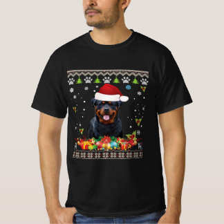 Merry Kerstrottweiler Dog Ugly Santa Hat T-shirt