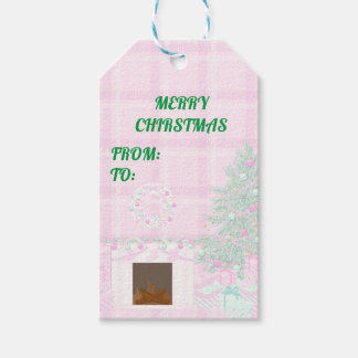 Merry kerstroze cadeautjes Labels | Gepersonalisee Cadeaulabel