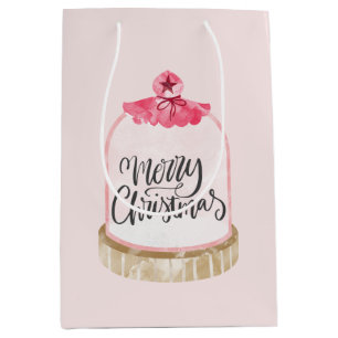 Merry Kerstroze Glass Dome  Medium Cadeauzakje