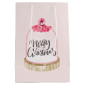 Merry Kerstroze Glass Dome Medium Cadeauzakje (Achterkant)