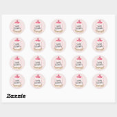 Merry Kerstroze Glass Dome Ronde Sticker (Vel)