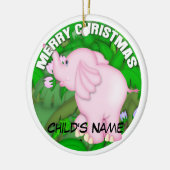 Merry Kerstroze olifant Keramisch Ornament (Links)