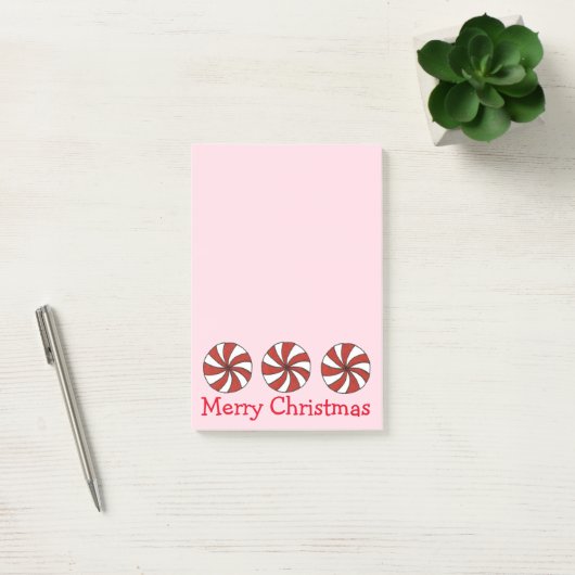 Merry kerstroze peppermint hard Snoep Post-it® Notes (Kantoor)