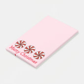 Merry kerstroze peppermint hard Snoep Post-it® Notes (Schuin)