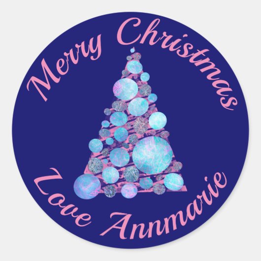 Merry Kerstroze Tree Sticker (Voorkant)