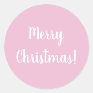 Merry Kerstroze Typografie Ronde Sticker