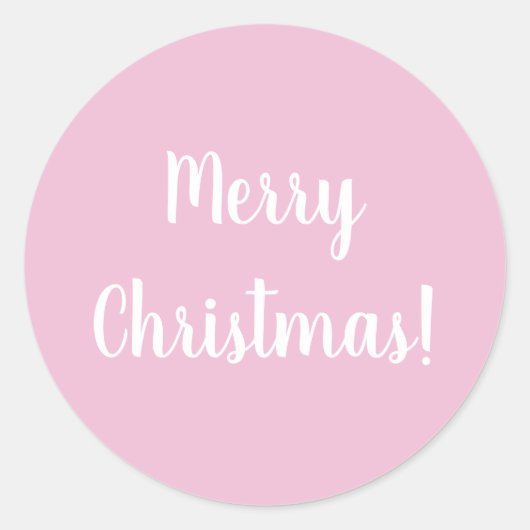 Merry Kerstroze Typografie Ronde Sticker (Voorkant)