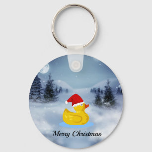 Merry KerstRubber Ducky Cute Sleutelhanger