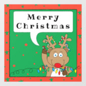 Merry Kerstrudolf Window Cling Raamsticker (Vel)