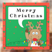 Merry Kerstrudolf Window Cling Raamsticker (Vel 2)
