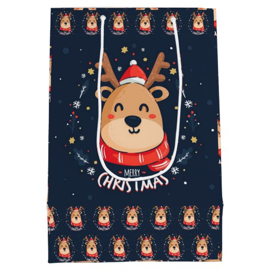 Merry KerstRudolph Medium Cadeauzakje (Achterkant)