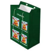 Merry Kerstrudolph Reindeer Persoonlijke naam Medium Cadeauzakje (Voorkant Gekanteld)