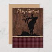 Merry Kerstrustic Elk Feestdagenkaart (Voorkant / Achterkant)