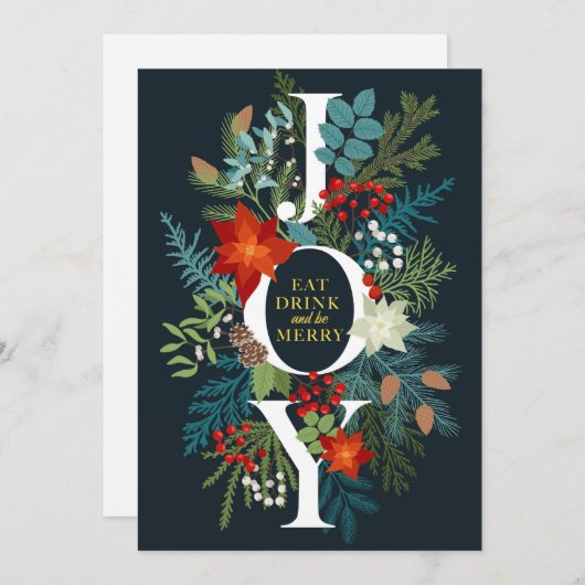 Merry Kerstry JOY Corporate Greeting Feestdagenkaart (Voorkant / Achterkant)