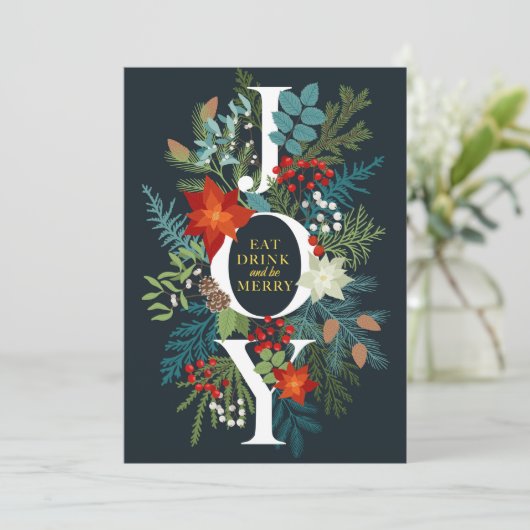 Merry Kerstry JOY Corporate Greeting Feestdagenkaart (Staand voorkant)